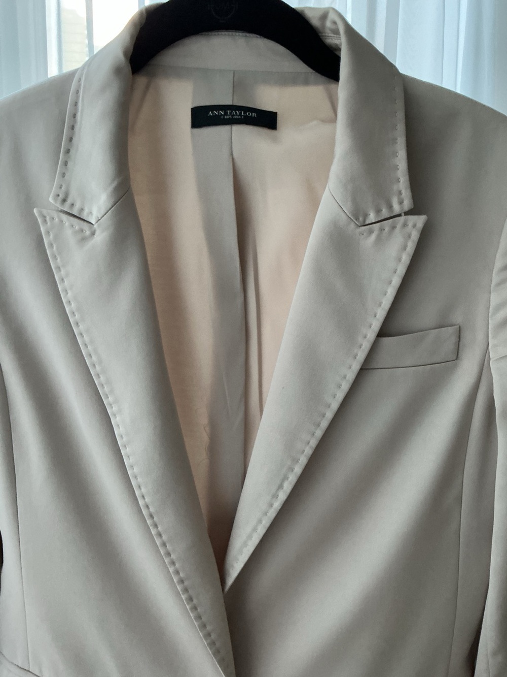 Ann Taylor Cream Satin Blazer Jacket